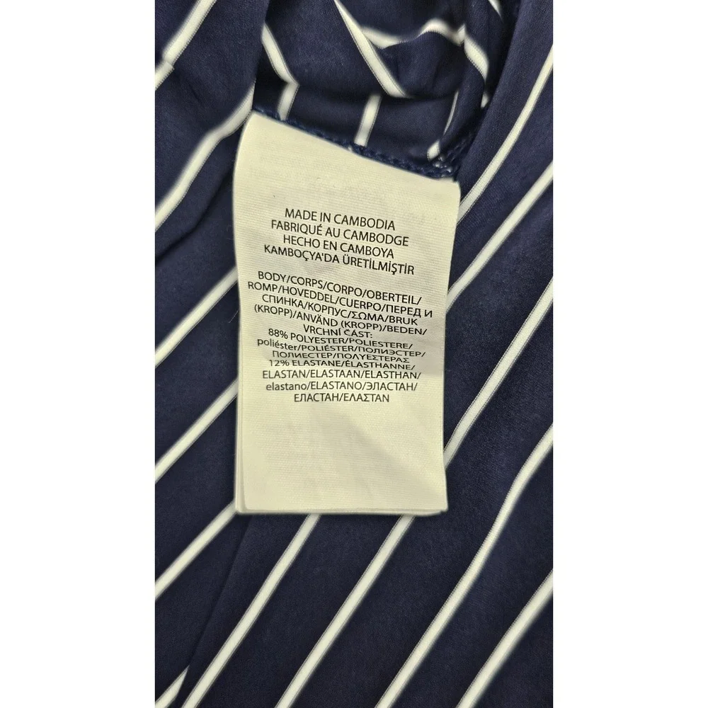 Rlx Ralph Lauren Polo Golf Shirt Mens XL‎ Blue White Striped ShortSleeve
